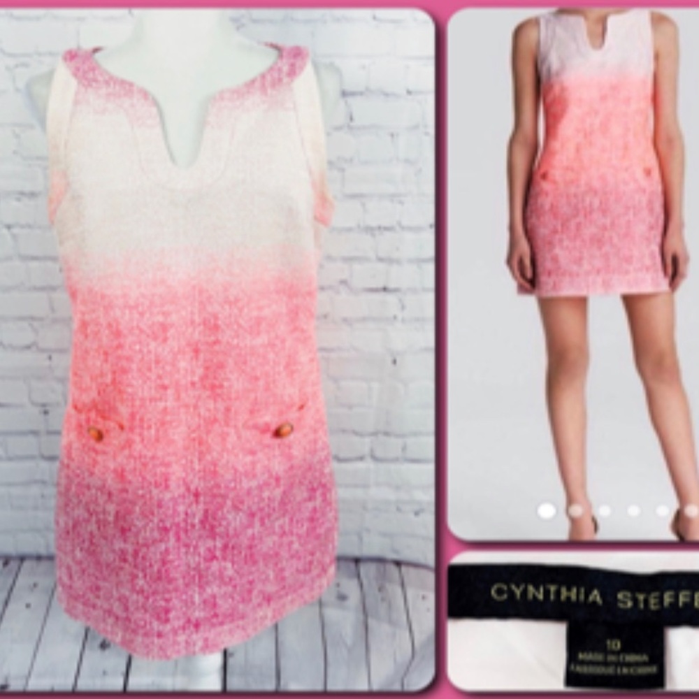 Cynthia Steffe neon pink ombré shift dress / 12 / Excellent condition - Picture 2 of 15